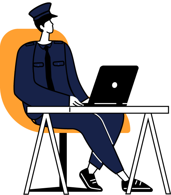 officer at desk