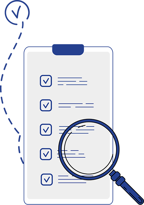 checklist with magnifying glass
