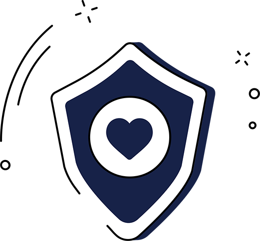 heart in shield