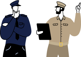 talking holding clipboard