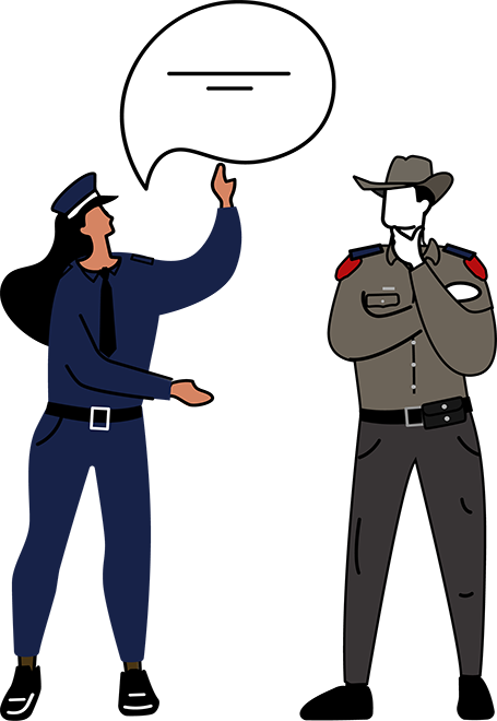 officers having a conversation together