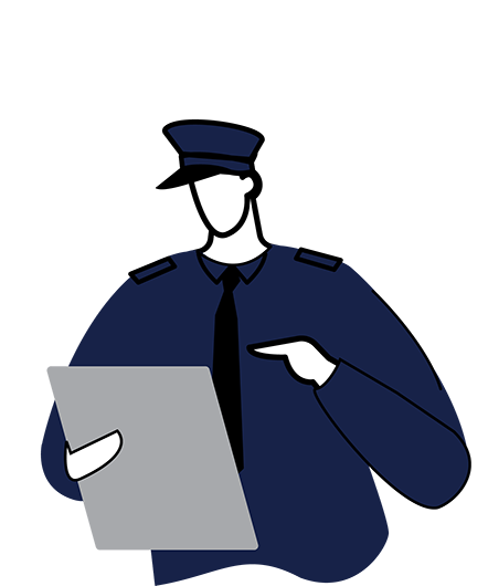 officer looking at paperwork