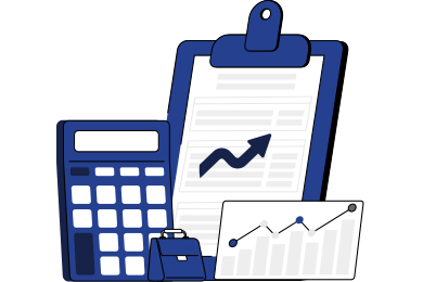 clipboard with calculator and savings